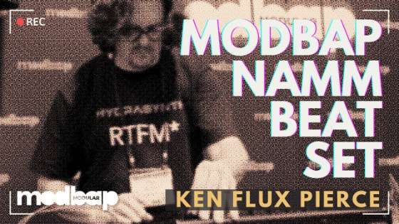 Ken Flux Pierce performing on a Modbap system at NAMM 2024